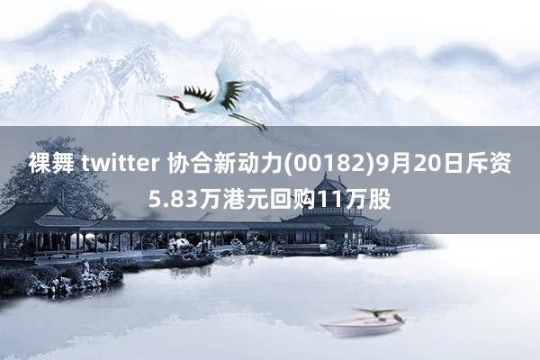 裸舞 twitter 协合新动力(00182)9月20日斥资5.83万港元回购11万股