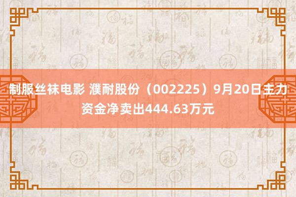 制服丝袜电影 濮耐股份（002225）9月20日主力资金净卖出444.63万元