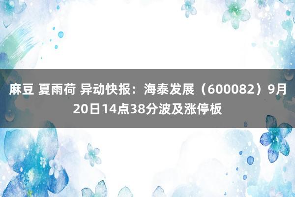 麻豆 夏雨荷 异动快报：海泰发展（600082）9月20日14点38分波及涨停板