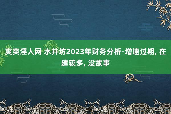 爽爽淫人网 水井坊2023年财务分析-增速过期， 在建较多， 没故事