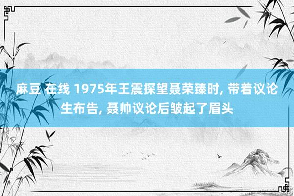 麻豆 在线 1975年王震探望聂荣臻时， 带着议论生布告， 聂帅议论后皱起了眉头