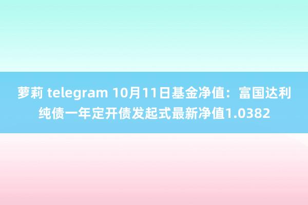 萝莉 telegram 10月11日基金净值：富国达利纯债一年定开债发起式最新净值1.0382