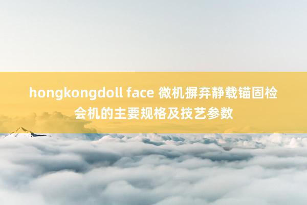 hongkongdoll face 微机摒弃静载锚固检会机的主要规格及技艺参数