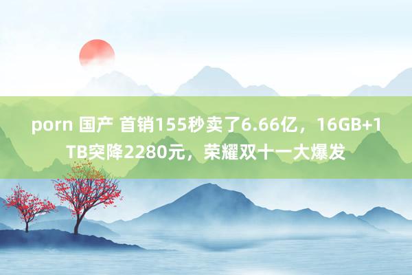 porn 国产 首销155秒卖了6.66亿，16GB+1TB突降2280元，荣耀双十一大爆发