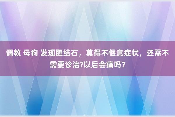 调教 母狗 发现胆结石，莫得不惬意症状，还需不需要诊治?以后会痛吗？