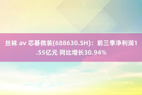 丝袜 av 芯碁微装(688630.SH)：前三季净利润1.55亿元 同比增长30.94%