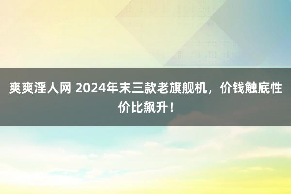 爽爽淫人网 2024年末三款老旗舰机，价钱触底性价比飙升！