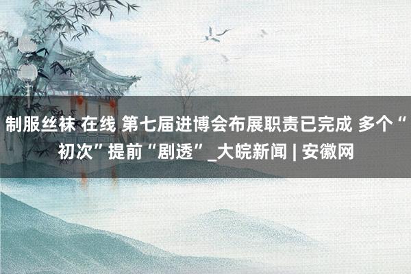 制服丝袜 在线 第七届进博会布展职责已完成 多个“初次”提前“剧透”_大皖新闻 | 安徽网