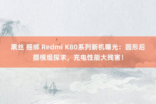 黑丝 捆绑 Redmi K80系列新机曝光：圆形后摄模组探求，充电性能大残害！