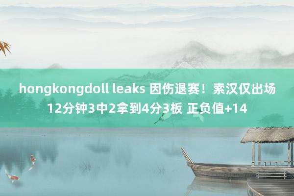 hongkongdoll leaks 因伤退赛！索汉仅出场12分钟3中2拿到4分3板 正负值+14