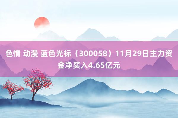 色情 动漫 蓝色光标（300058）11月29日主力资金净买入4.65亿元