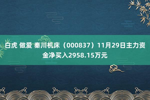 白虎 做爱 秦川机床（000837）11月29日主力资金净买入2958.15万元