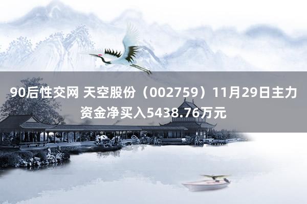 90后性交网 天空股份（002759）11月29日主力资金净买入5438.76万元