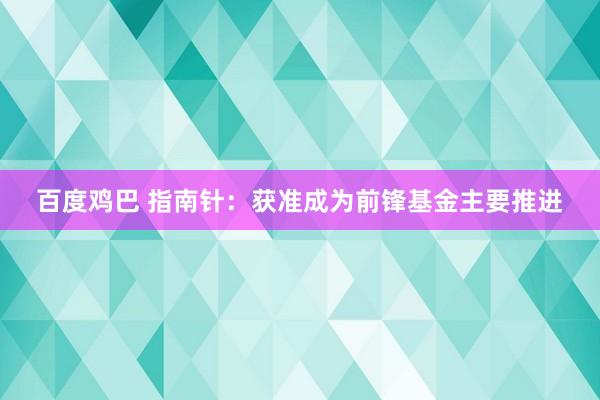 百度鸡巴 指南针：获准成为前锋基金主要推进