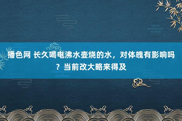 播色网 长久喝电沸水壶烧的水，对体魄有影响吗？当前改大略来得及