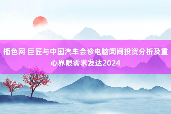 播色网 巨匠与中国汽车会诊电脑阛阓投资分析及重心界限需求发达2024