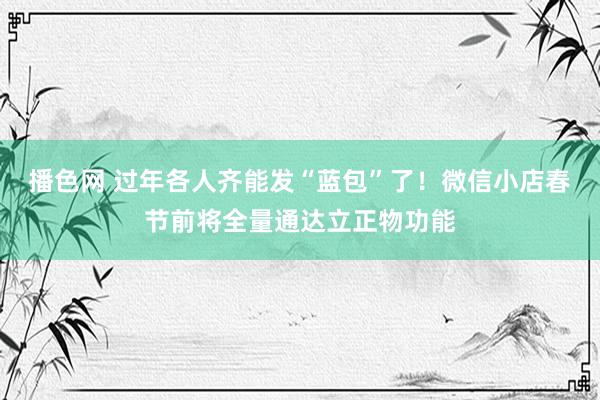 播色网 过年各人齐能发“蓝包”了！微信小店春节前将全量通达立正物功能