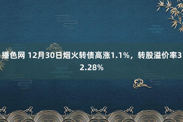 播色网 12月30日烟火转债高涨1.1%，转股溢价率32.28%