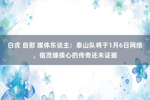 白虎 自慰 媒体东谈主：泰山队将于1月6日网络，宿茂臻操心的传奇还未证据