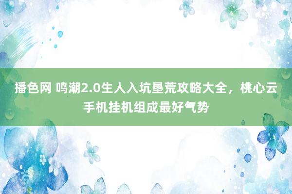 播色网 鸣潮2.0生人入坑垦荒攻略大全，桃心云手机挂机组成最好气势