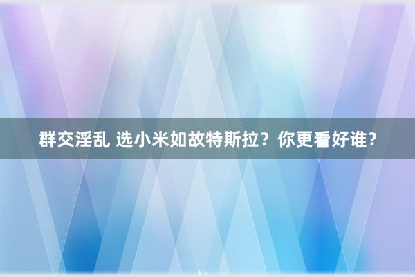 群交淫乱 选小米如故特斯拉？你更看好谁？