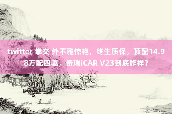 twitter 拳交 外不雅惊艳，终生质保，顶配14.98万配四驱，奇瑞iCAR V23到底咋样？