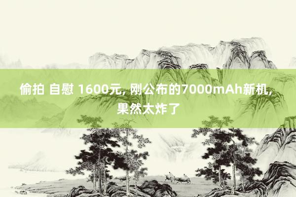 偷拍 自慰 1600元， 刚公布的7000mAh新机， 果然太炸了