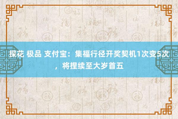 探花 极品 支付宝：集福行径开奖契机1次变5次，将捏续至大岁首五