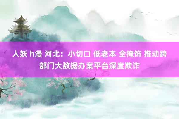 人妖 h漫 河北：小切口 低老本 全掩饰 推动跨部门大数据办案平台深度欺诈